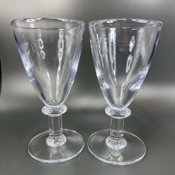 Simon Pearce Cavendish Clear Hand Blown Heavy Glasses Cups Goblets Stemware Set2 - Picture 16 of 16